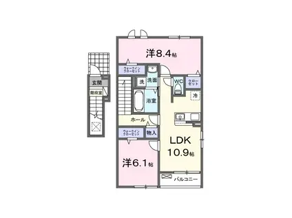 リヴィエール・ピリエI(2LDK/2階)の間取り写真