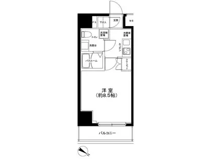 グランフォース三ノ輪(1K/3階)の間取り写真