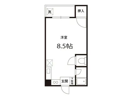 第二清水ハイツ(ワンルーム/2階)の間取り写真