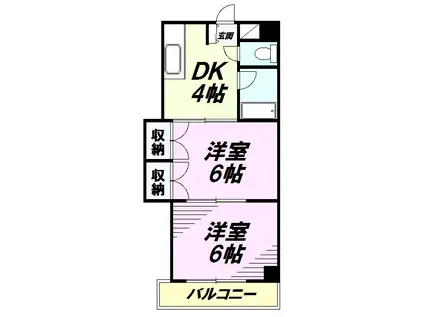 エリートビル横川町(2K/2階)の間取り写真