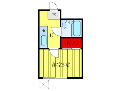 コスモス蓮沼(1K/2階)の間取り写真