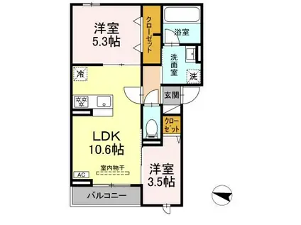 グランメール(2LDK/2階)の間取り写真