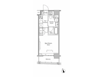 プラウドフラット東日本橋(1K/2階)の間取り写真