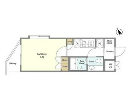 BPRレジデンス浮間公園(1K/3階)の間取り写真