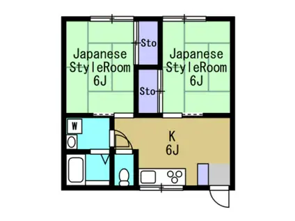 プランドール(2K/2階)の間取り写真