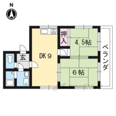 ブライトンハイツ(2LDK/1階)の間取り写真