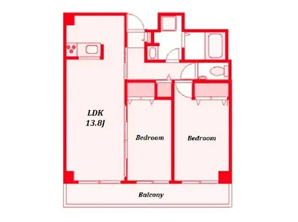 CHERRY HOUSE VI(2LDK/2階)の間取り写真