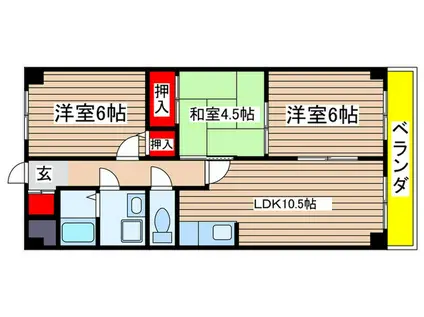 ヒルズ池場(3LDK/3階)の間取り写真