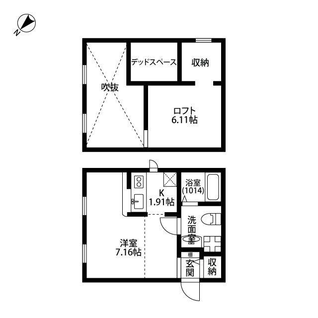プリマ ラウレアI(ワンルーム/1階)の間取り写真