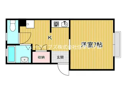 ケイメゾンドール辻(1K/3階)の間取り写真