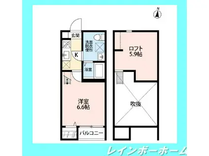 HORIZON III(1K/1階)の間取り写真