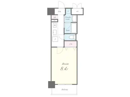 ジュモオネティ(1K/7階)の間取り写真