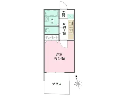 パティオ三宿(1K/1階)の間取り写真