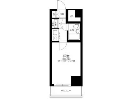 ヴェラハイツ蔵前(1K/2階)の間取り写真