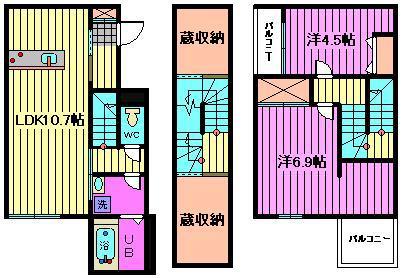 COMICHI浦和元町(2LDK/1階)の間取り写真