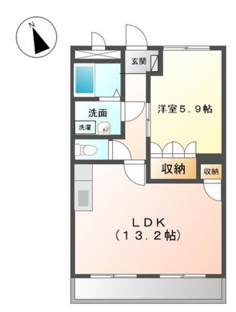 コムス・エルアール(1LDK/1階)の間取り写真