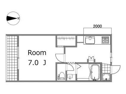 TACT(1K/2階)の間取り写真