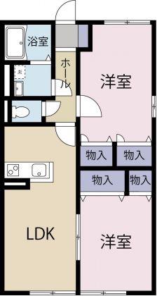 MERIE(2LDK/2階)の間取り写真