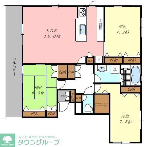 新富町朝森ビル(3LDK/3階)の間取り写真