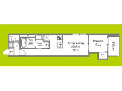 ハーモニーテラス西今川(1LDK/2階)の間取り写真
