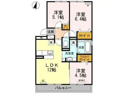 OTTS南片江(3LDK/2階)の間取り写真