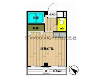 福富ビル(ワンルーム/2階)の間取り写真