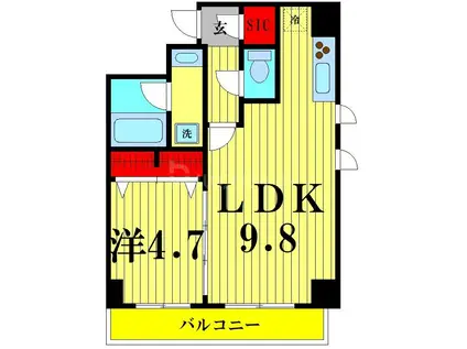 L・BASE押上サウス(1LDK/2階)の間取り写真