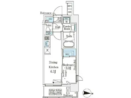 IPSE住吉 イプセ住吉(1DK/6階)の間取り写真