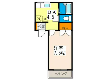 フレグランス己斐(1DK/1階)の間取り写真