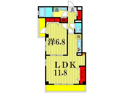 アルティスタII(1LDK/1階)の間取り写真