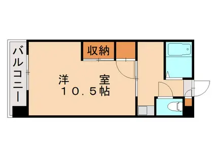 第3サンピア(1K/6階)の間取り写真