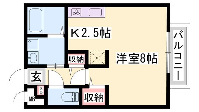 コンフォートテクノII(1K/2階)の間取り写真