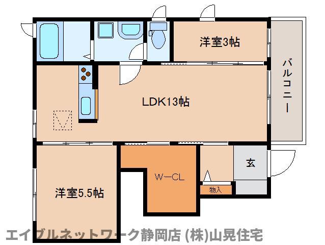 エクレール B(2LDK/1階)の間取り写真