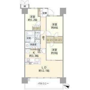ひばりが丘フィールズ1番街(3LDK/6階)の間取り写真
