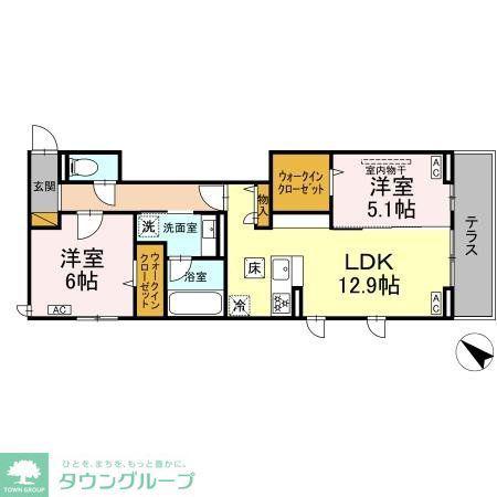 レジデンスヒルトップX XI X(2LDK/1階)の間取り写真