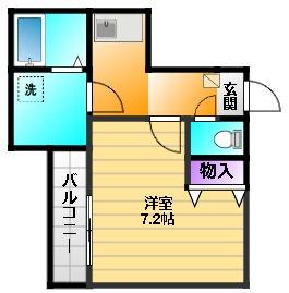 クレフラスト静岡大南(1K/2階)の間取り写真