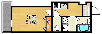 ルミエール(1K/2階)の間取り写真