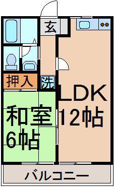 サニーハイツ長澤(1LDK/2階)の間取り写真