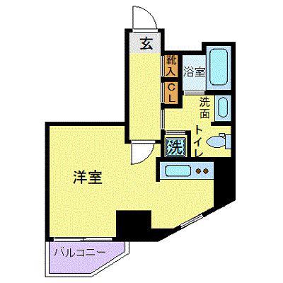 スカイコート神楽坂壱番館(ワンルーム/3階)の間取り写真