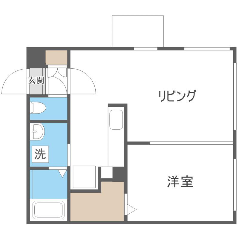 モルティーニ南円山(1LDK/3階)の間取り写真