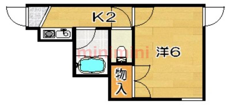 ポエジーハイム(1K/1階)の間取り写真