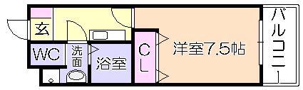 ACTIVE UMEMITSU(1K/3階)の間取り写真