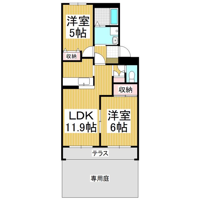 WINDY PLACE(2LDK/1階)の間取り写真