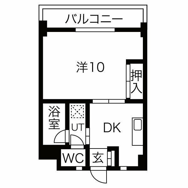 グリーンハイツ徳川(1K/4階)の間取り写真