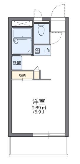 レオパレスエスパシオ21B(ワンルーム/1階)の間取り写真