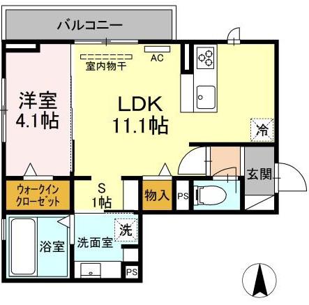 クオレアス乗江(1LDK/3階)の間取り写真