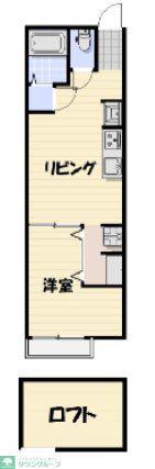 LIKES矢作町(1LDK/2階)の間取り写真
