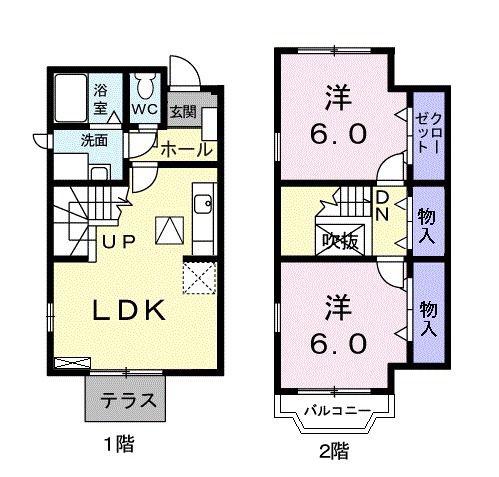 エム・プルミエD(2LDK/1階)の間取り写真