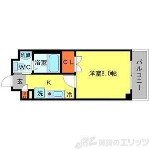 シプレス(1K/5階)の間取り写真