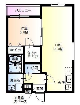 フジパレス吹屋町II番館(1LDK/2階)の間取り写真